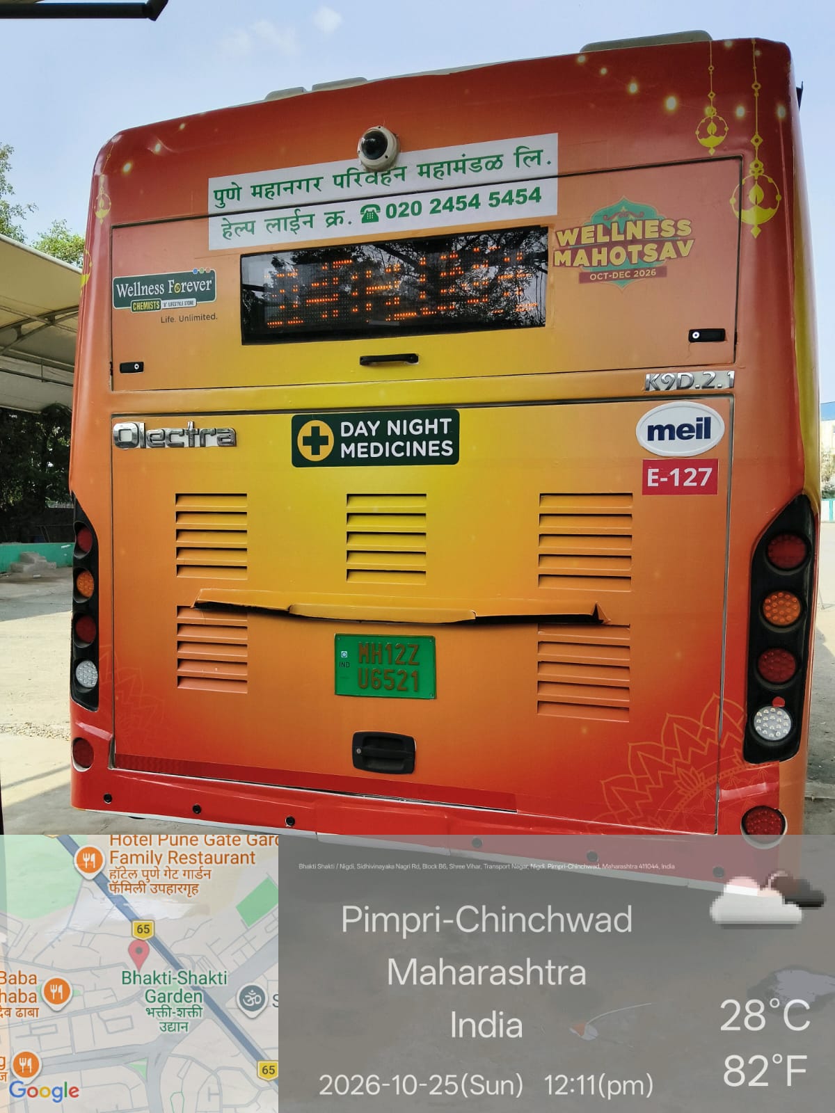 Wellness Forever Pune Bus Branding rear view