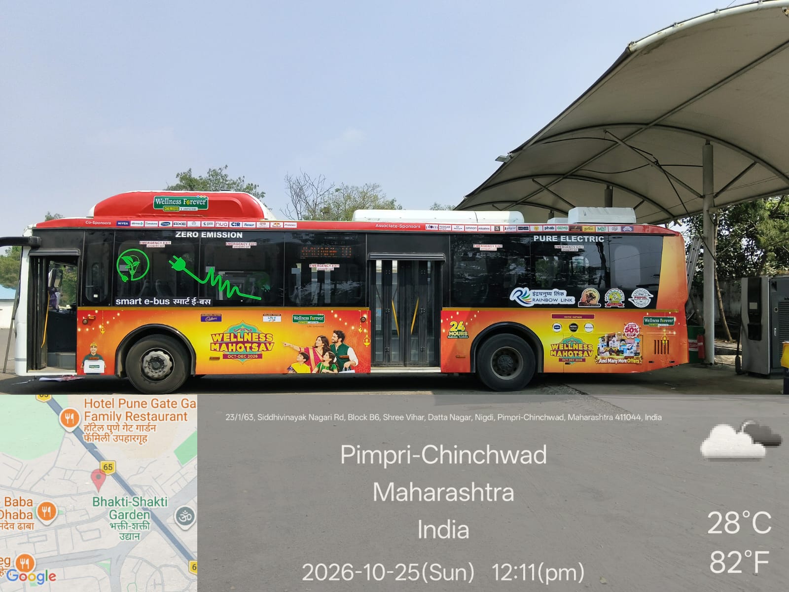 Wellness Forever Pune Smart E-Bus Fleet Transit Branding Display